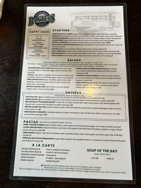 Interurban Restaurant Menu