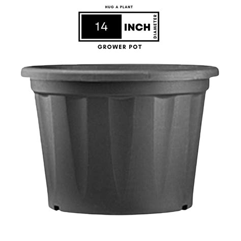 14 Inch Grower Plastic Pot Black – Hug A Plant