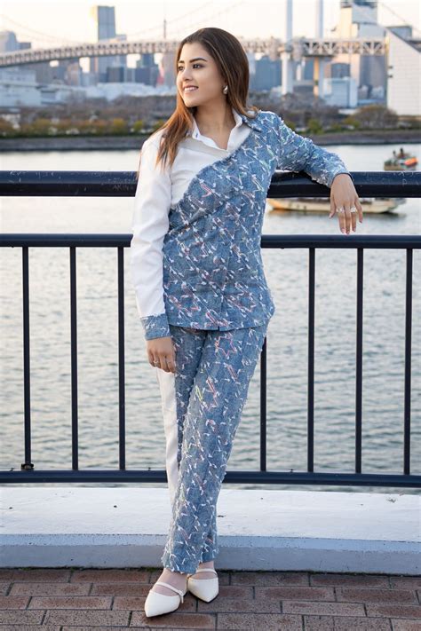 Shreya Ghodawat In Our Color Block Denim Co-ord – House of Zeniaa