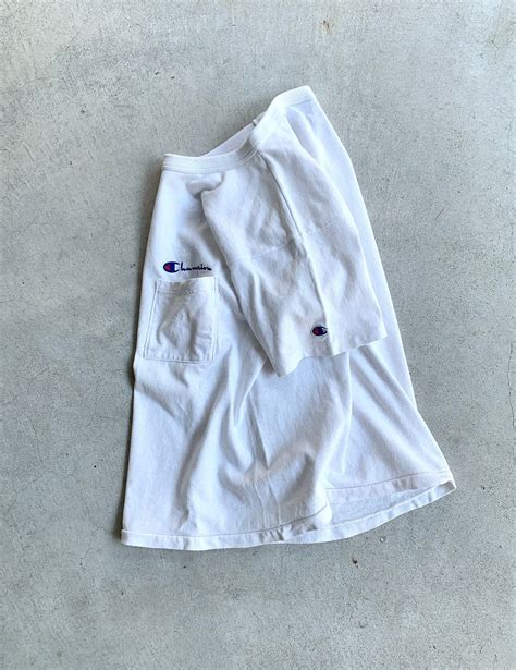 1990's made in u.s.a‼︎ "champion" logo print pocket t-shirt | PUSH ME ...