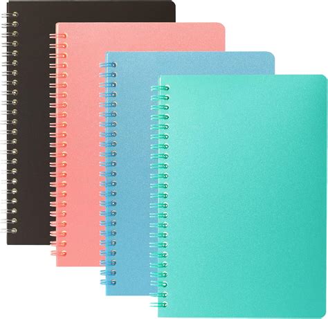 4 Pack College Ruled Spiral Notebooks, A5 Hardcover Spiral Journal and ...