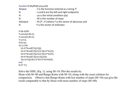 Image result for Runge-Kutta Method Matlab Code