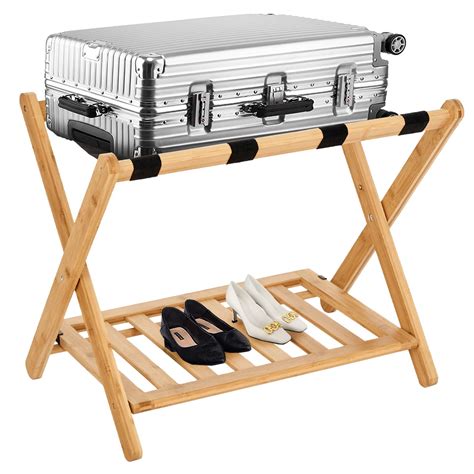 Smart FENDEE Fully Assembled Luggage Rack for Guestroom, 2-Tier Large ...