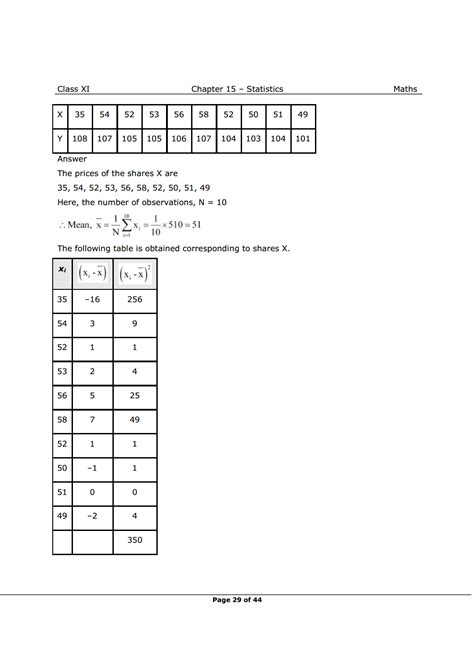 NCERT Solutions for Class 11 Maths chapter 15 - Statistics