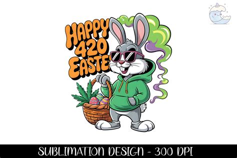 Happy 420 Easter Funny Bunny Design Png Graphic by Dreamtidestudio ...