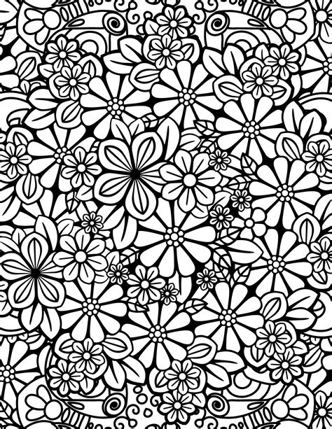 Free Printable Flower Coloring Sheets Hard