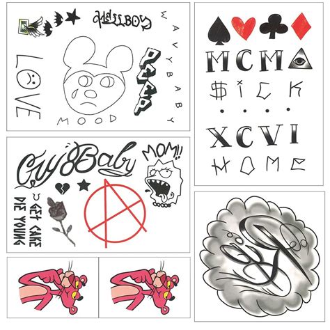 Buy WorldFun 8 Sheets Lil Peep Temporary Tattoos Real To Life Skin Safe ...