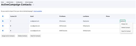 Active Campaign API 的图像结果