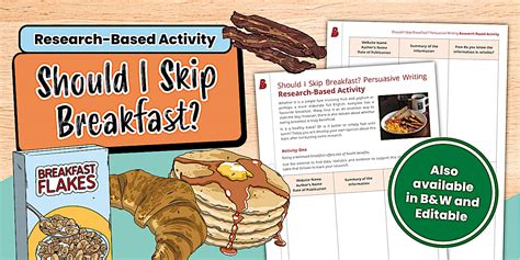 Breakfast Debate Persuasive Writing Activity