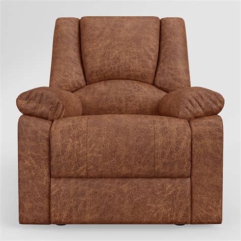 GODREJ INTERIO Rhine V3 1 Seater Recliner, Fabric Leather, Caramel ...