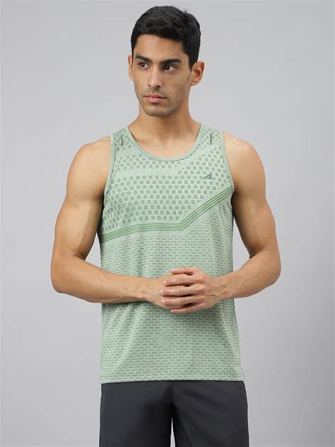 Alcis Men Frost Green Anti-Static Slim-Fit Distance Running Singlet ...