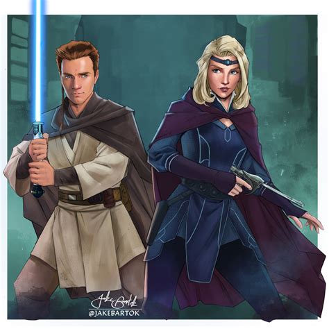 “Obi-Wan and Satine” by Jake Bartok - Nerds Love Art
