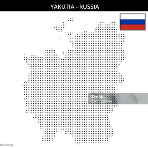 Small Dots Map Of Yakutia In Russia Stock Illustration - Download Image Now - Boundary ...