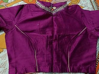 RENE Women's Cotton Silk Solid Half Sleeve Blouse (D-1005170-32_Purple ...