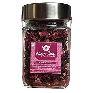 Asom Cha Rose Green Tea in Big Jar - Premium Green Tea with Natural ...