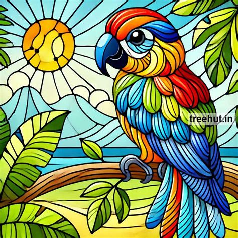 Parrot Stain Glass Painting Ideas