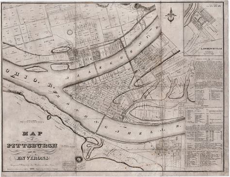 Very rare and early map of Pittsburgh - Rare & Antique Maps