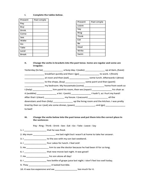 Past Simple Worksheet 的图像结果