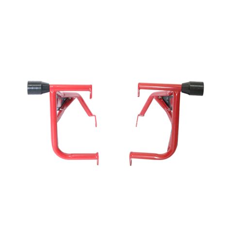 Red Crash Guard With Dual Sliders For Yezdi Scrambler | Motocare