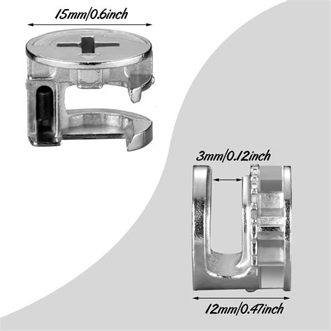 Ripeng 40 Pieces Furniture Cam Lock Fasteners Fittings 15mm x 12mm ...