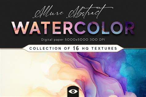 Allure Abstract Watercolor Texture Pack on Yellow Images Creative Store ...