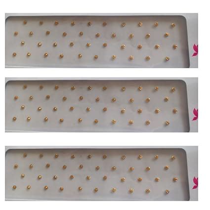 SK - Small Round Shape Golden Colour Bindi for Ladies Girls and Women ...