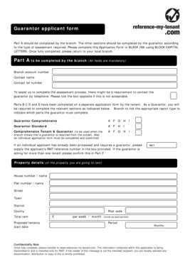 Fillable Online Guarantor applicant form - Reference My Tenant Fax ...