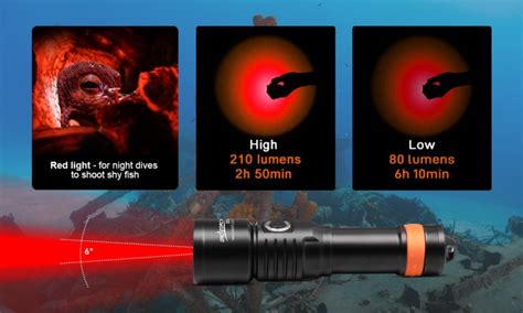 Image result for Red LED Dive Light