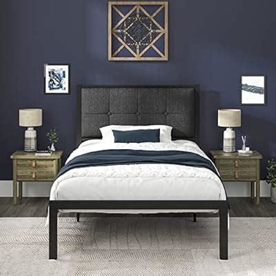 Buy Allewie Twin Bed Frames with Upholstered Button Tufted Headboard ...