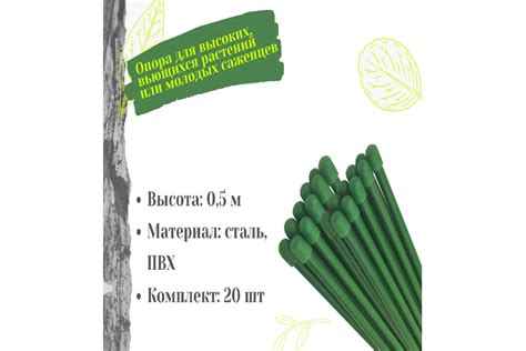 Набор садовых колышков для рассады ЛЕТО 0.5 м, 20 шт опора для растений ...