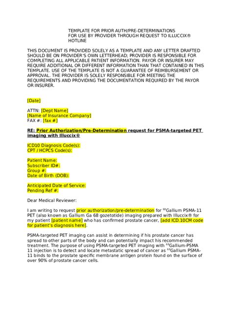 Image result for Prior Authorization Example