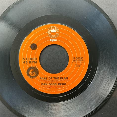 Dan Fogelberg, Part Of The Plan / Song From Half Mountain, 7" 45rpm ...