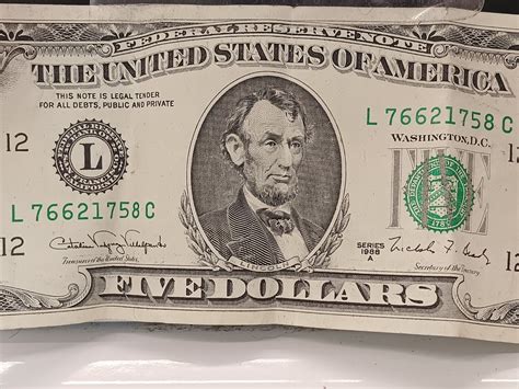 five dollar bill SERIES 1988 A in great condition | eBay