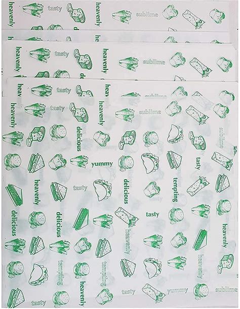 Buy Parchment Paper For Food Wrapping, Sandwich, Pizza, Burger Baking ...