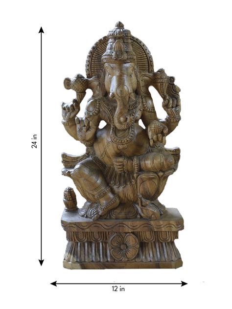 Buy Authentic wood carving of Lord Ganesha for home decor