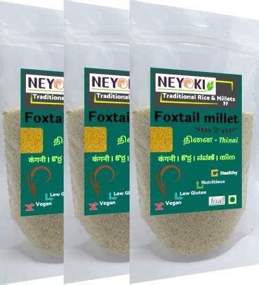 NEYOKI Foxtail Millet 1.5kg / Thinai /Kangani / Korra / Navane Foxtail ...