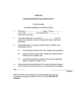 Acknowledgement Of Expert's Duty - Fill Online, Printable, Fillable ...