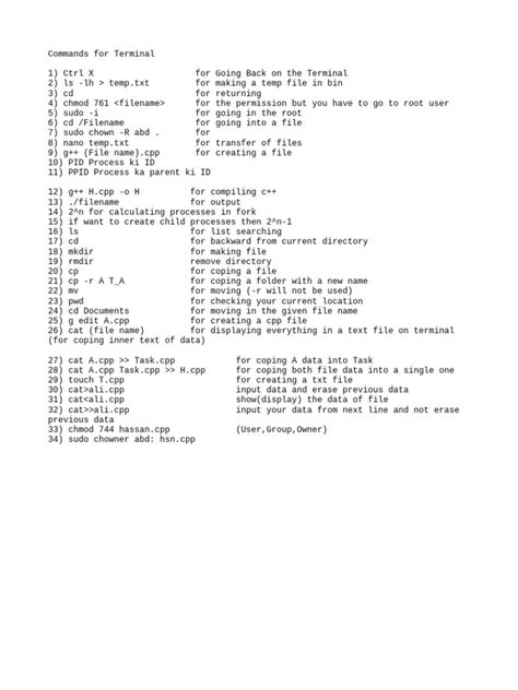 Image result for Terminal Command List