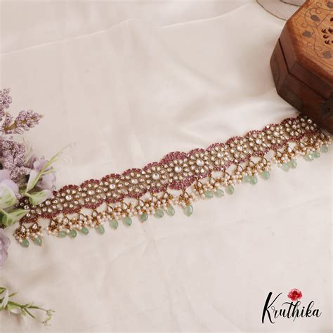 Sparkling CZ Stone Floral Hip Chain With Pearl And Bead Drops V322 ...
