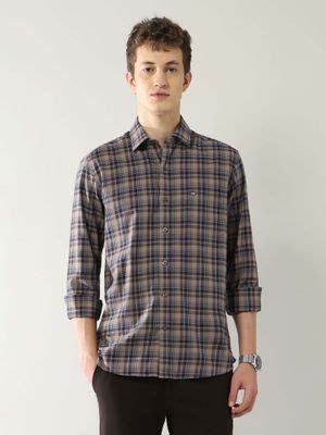 Buy Arrow Sports Men's Slim Fit Grid Tattersall Checked Shirt (38) Online