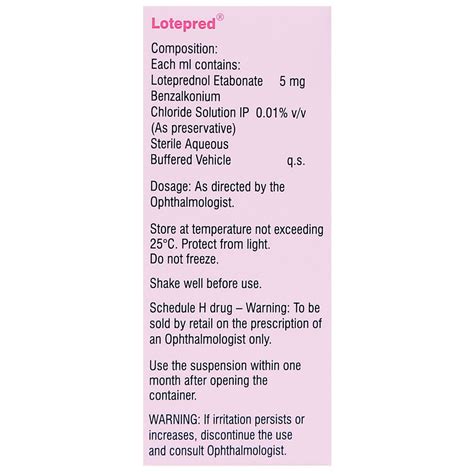 Lotepred Eye Drops 5 ml | Uses, Side Effects, Price | Apollo Pharmacy