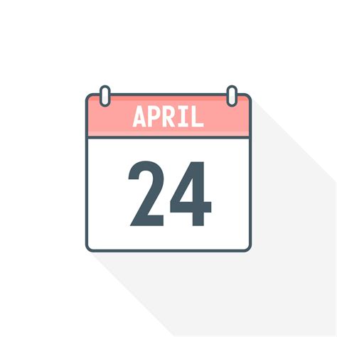 24th April calendar icon. April 24 calendar Date Month icon vector ...