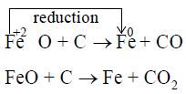 Carbon and CO gas are used to reduce which of the following pairs of ...