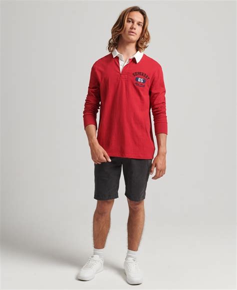 VINTAGE APPLIQUE RUGBY TOP MEN'S RED POLO
