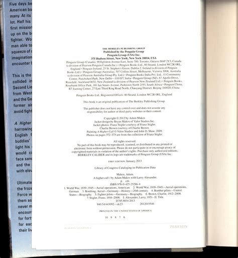 A Higher Call (SIGNED) by Makos, Adam, with Larry Alexander: Very Good ...