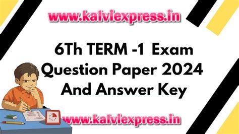 6Th Standard Term 1 Question Paper 2024
