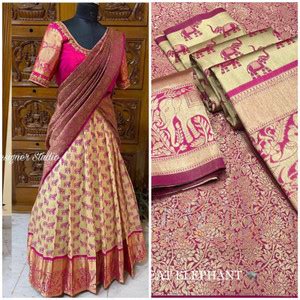 Buy DHARMANANDAN FASHIONSt Printed Kanjivaram Silk Blend Multicolor ...