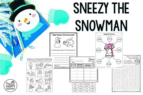 Sneezy the Snowman Activities | TheHappyTeacher