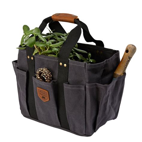Charcoal Waxed Canvas Gardening Bag - Other Colours Available