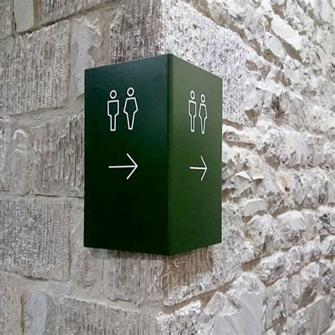 Modern Corner Restroom Direction Sign – Minimalist Style for Walls ...